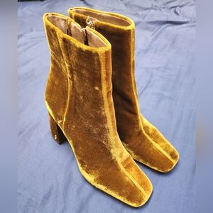 GOLD VELVET BOOTS